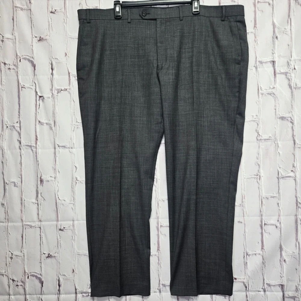 Lauren Ralph Lauren Dress Pants Gray 100% Wool Flat Front Formal Mens 44x30